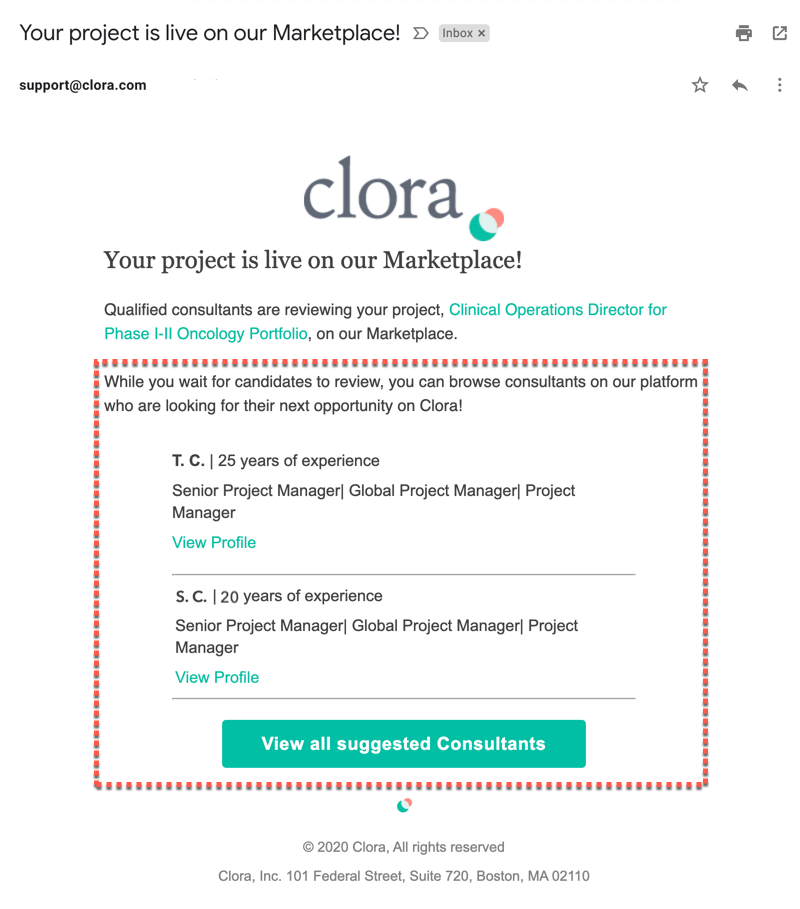 Featured Consultants Email