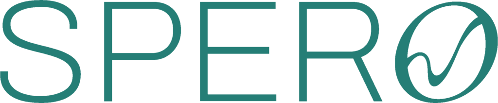 Logo reading 'SPERO' in teal stylized typography.